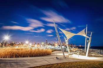 Cities, Sky, Architecture, Night City, Chicago HD wallpaper