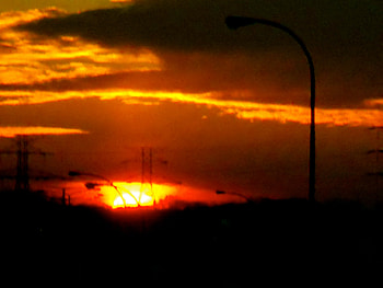 Sunrise, black, yellow, red, beautiful, orange HD wallpaper