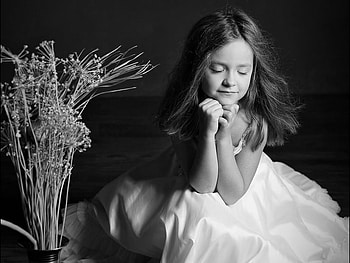 I WISH ..., graphy, bw, cute, girl, dress, beauty, dreamy, dream, child HD wallpaper