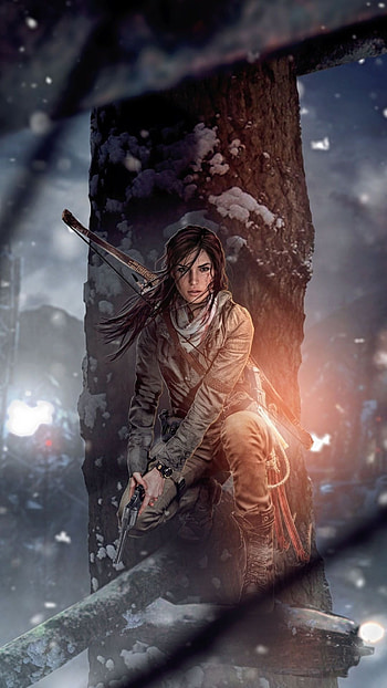 Lara Croft's iconic art, Immersive Tomb Raider experience, Artistic HD phone wallpaper