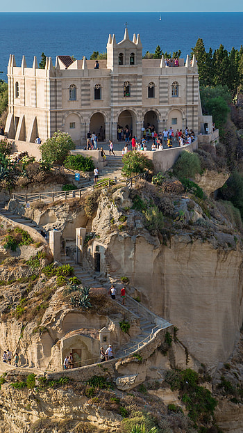 Italy, Tropea cliff stairs, Cities building HD phone wallpaper