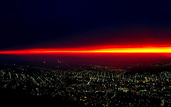 City, Horizon, , Sunset HD wallpaper