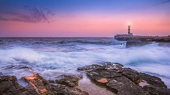 Colonia de Sant Jordi, Lighthouses HD wallpaper