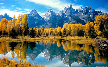 Landscape, Water, Trees, Mountains, Autumn HD wallpaper