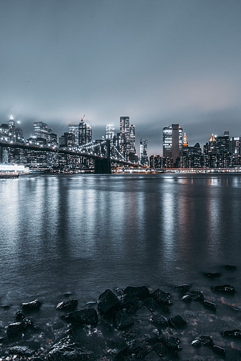 Cities, Lights, Night City, Overview, Review, Bridge HD phone wallpaper