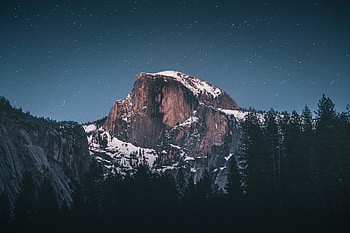 Snow Capped Mountains During Evening , mountains, snow, nature HD wallpaper