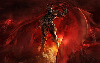 Demon, fantasy, red, character HD wallpaper
