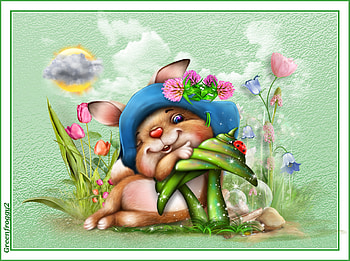 HAVING A REST, ART, GARDEN, BUNNY, ABSTRACT HD wallpaper