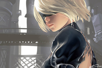 2B Nier Automata, nier-automata, 2017-games, games, artwork HD wallpaper