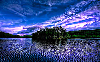 Dreams Vacation, blue, trees, sky, nature, wave, lake, beauty, mountain HD wallpaper