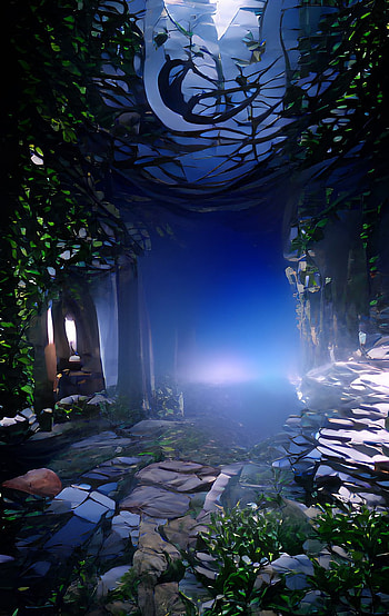beautiful room, atmosphere, art, world, rocks, dream, nature, cool, dreams HD phone wallpaper