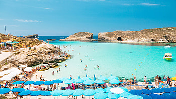 Comino Island, Blue Lagoon, Golden Bay, Beach HD wallpaper