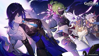 Yelan, Kuki, Shinobu, Jean, Amber, Lisa, Kaeya, Barbara, Diluc, Razor, Vent Genshin Impact HD wallpaper