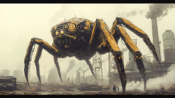 Giant Spider Robot: A Stunning Sci-Fi, Sci Fi, robot, giant spider, spider, industrial HD wallpaper