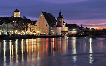 Cities, Building, Evening, Street, Germany, Regensburg University, University Of Regensburg HD wallpaper