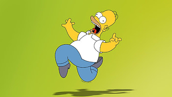 The Simpsons, Homer Simpson, Green background, Cartoon TV HD wallpaper