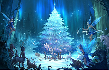 Chrismas magic, CHRISTMAS, ARTS, FANTASY, FOREST, MAGICAL, ENCHANTED HD wallpaper