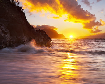 Sunset, sea, beautiful, nature HD wallpaper
