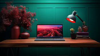 Stylish Home Office Laptop Setup, technology, laptop HD wallpaper