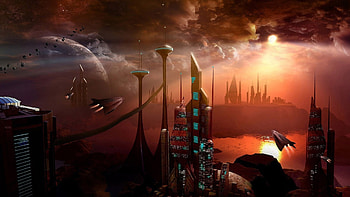 New York year 2543, space, new york HD wallpaper