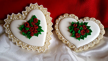 Heart Earring Cookies, Heart, Roses, Cookies, Earring HD wallpaper