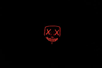 Dark, Neon, Darkness, Mask HD wallpaper