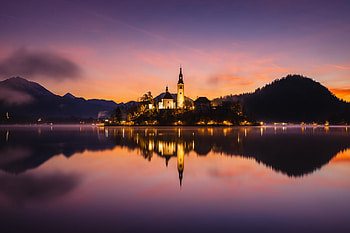 Lake Bled, Lake, Nature, Bled, sunset HD wallpaper