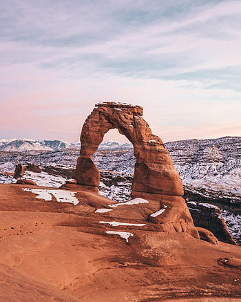 Landscape, Nature, Snow, Rock, Arch HD phone wallpaper