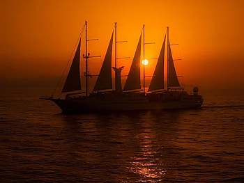Sailboats, sea, red, nature, sailboat, water, sunset HD wallpaper