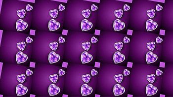 diamond hearts, other, hearts, purple HD wallpaper