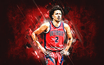 Cade Cunningham, Detroit Pistons, NBA, american basketball player, red stone background, basketball, National Basketball Association HD wallpaper