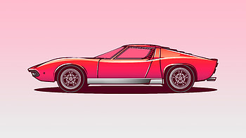 Lamborghini Miura Vector Illustration , lamborghini-miura, lamborghini, cars, artist, artwork, digital-art, illustration, vector HD wallpaper