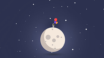 Astronaut Balloon Moon Minimal , astronaut, artist, artwork, digital-art, minimalism, minimalist, behance HD wallpaper