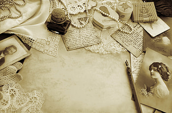 Miscellanea, Miscellaneous, Vintage, Table, Black And White, Things, Belongings, Antique HD wallpaper