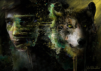 the wolf in us all, animal, human, animorphs, wolf HD wallpaper