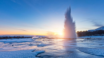 Strokkur Geyser in Snow: A Stunning Ultra, Iceland, snow HD wallpaper
