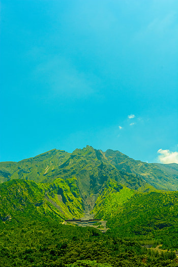 Nature, Trees, Grass, Mountain, Japan, Volcano HD phone wallpaper