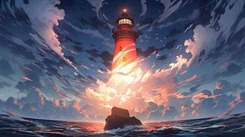 AI-Generated Lighthouse, AI Art, man made, lighthouse HD wallpaper