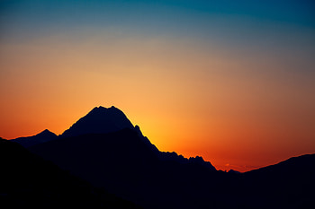 Hill, sunset, nature, silhouette HD wallpaper