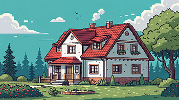 Dream Home: Stunning Ultra, dream home, house, illustration, landscape, nature HD wallpaper