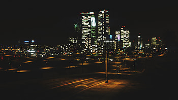 Night, cityscape, buildings, video game, GTA V HD wallpaper