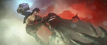: VI vs. Warwick in Arcane Season 2, TV Show, Arcane, Arcane Season 2, VI (League Of Legends), Warwick (League Of Legends) HD wallpaper