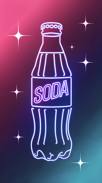 Soda Vibes: A Retro , drink, neon, illustration, bottle HD phone wallpaper