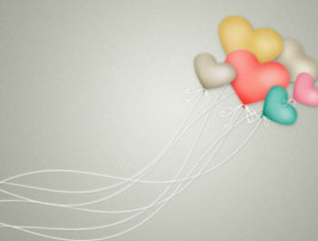 Heart Balloons, blue, white, colors, pink, balloons, string, gray, turquoise, abstract, yellow, red, heart HD wallpaper