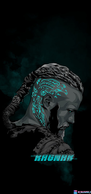 Ragnar, blue, vkings, war, vking HD phone wallpaper