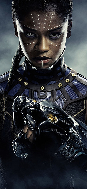 Letitia Wright, Black Panther cast, Marvel character, Stunning movie poster HD phone wallpaper