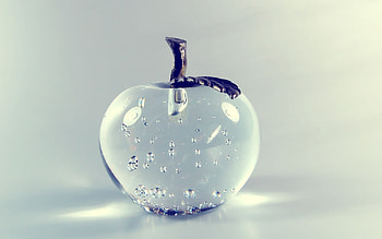 Glass, Material element, Glass apple , Creative design HD wallpaper