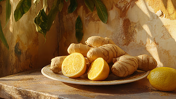 Ginger Delight: A Ultra of Fresh Ingredients, food, ginger, lemon, turmeric HD wallpaper