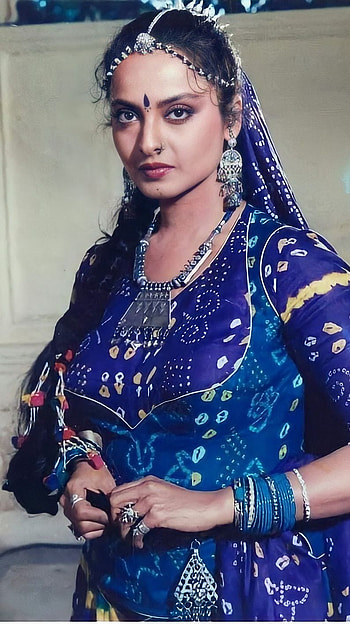 Rekha, bollywood actress, , vintage HD phone wallpaper