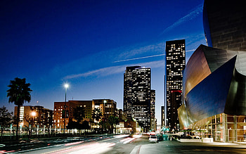 Cities, Night, Usa, United States, California, Los Angeles, Walt Disney Concert Hall HD wallpaper